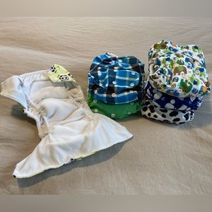 Lot of 6 All-in-one cloth diapers